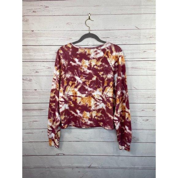 WILDFOX Sweat Tie Dye Crop Long Sleeve Sweatshirt Size Medium NWT - Picture 6 of 6